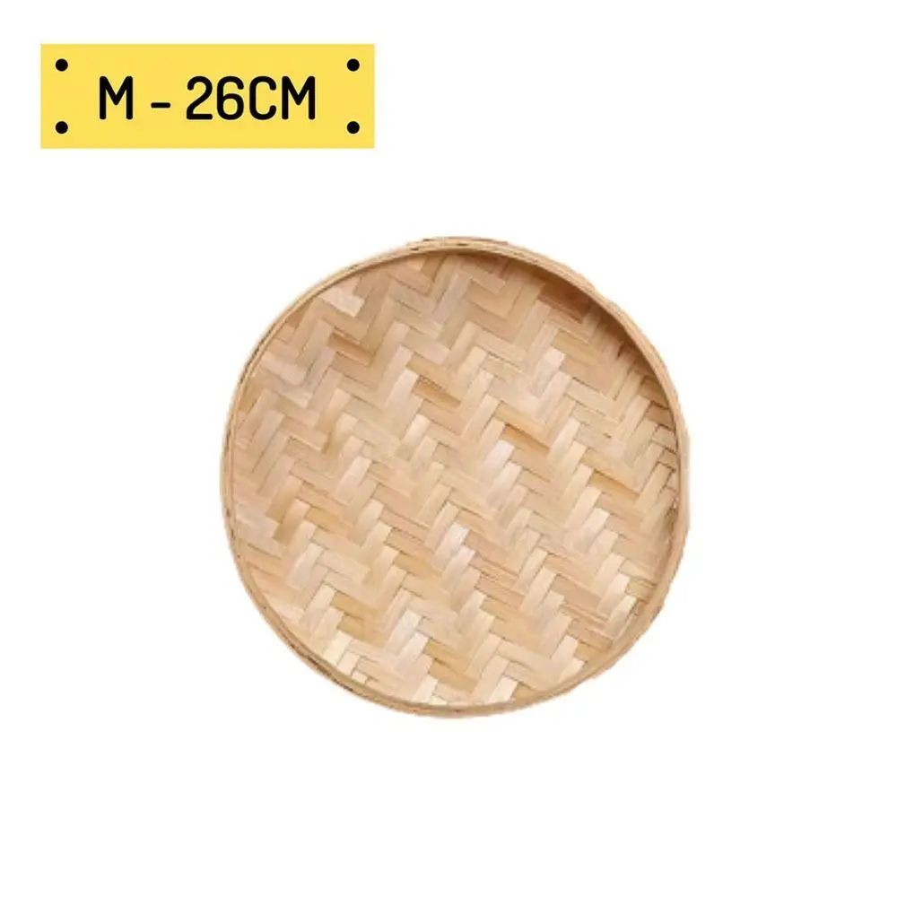 Handwoven Bamboo Fruit Basket Decorative Storage Tray 7