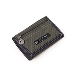 compact canvas trifold wallet with coin purse and id card holder