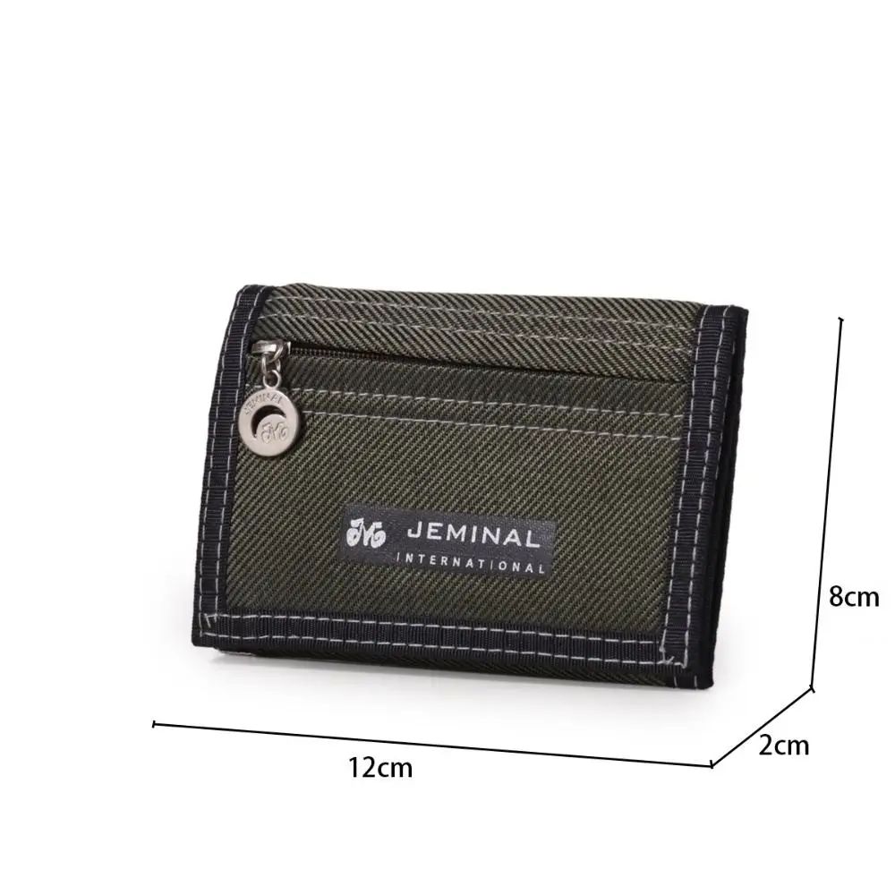 Compact Canvas Trifold Wallet With Coin Purse And ID Card Holder 5