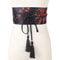 Vintage Floral Kimono Obi Belt Satin Waist Cincher 8