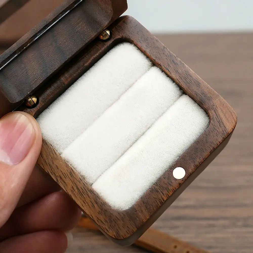 Wooden Engagement Ring Box And Wedding Ring Holder 1