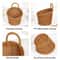 Handwoven Rattan Storage Basket With Handle Rustic Hanging Kitchen Organizer 2