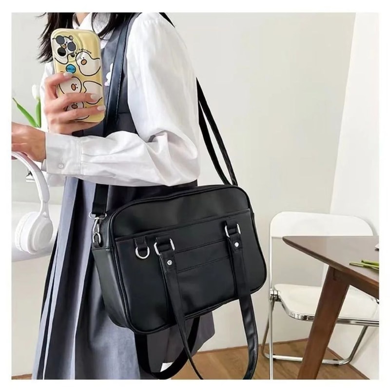 Japanese JK PU Leather Crossbody School Bag 6