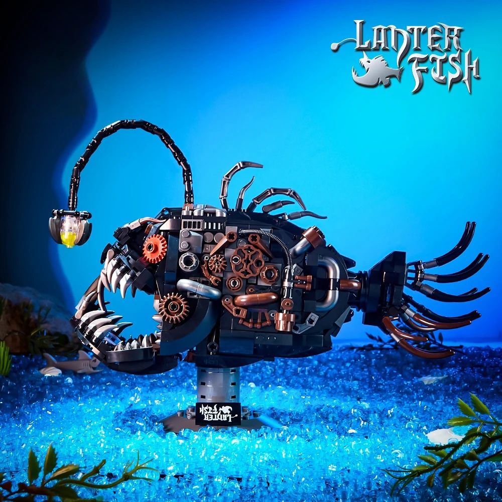 Mechanical Lantern Fish Building Blocks Set 1038PCS MOC Ocean Model Kit For Creative STEM Play 2