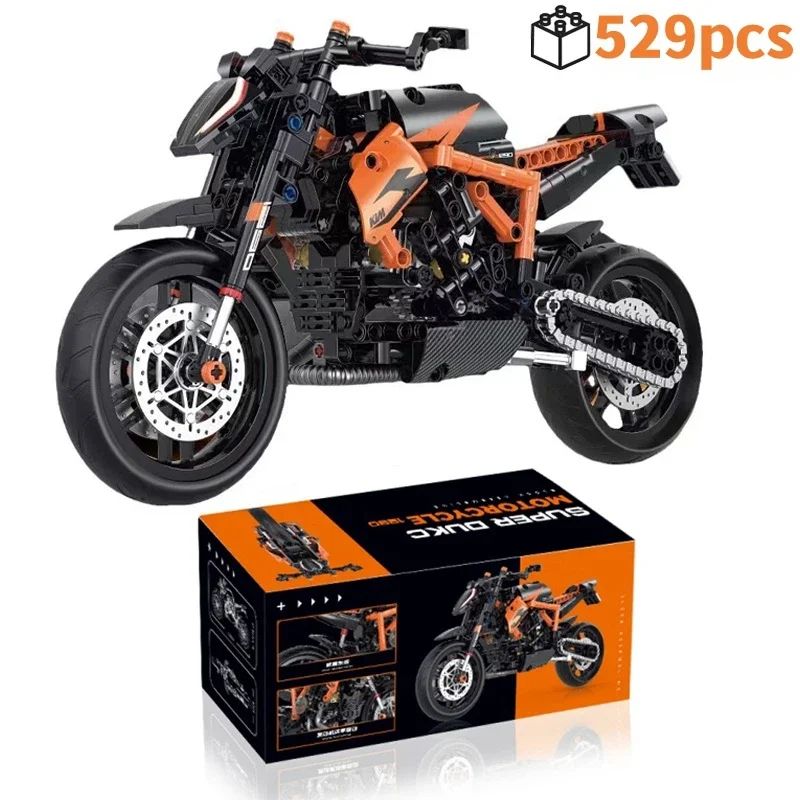 Motorcycle Building Kit MOC Construction Bricks Educational Toy 8
