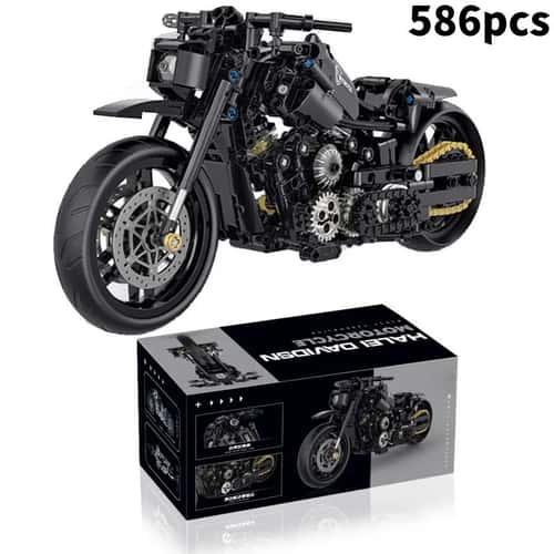 Technical Motorcycle Building Blocks MOC Racing Bike Model Kit