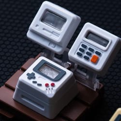 retro transparent game console keycap set for mechanical keyboards