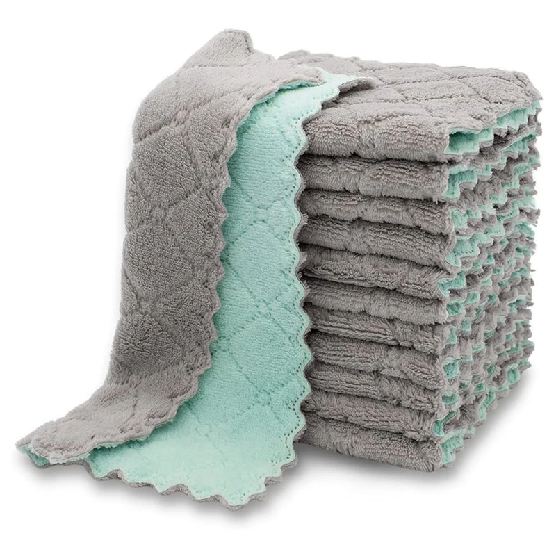 10Piece Microfiber Dish Towels Set Super Absorbent Coral Velvet Kitchen Cleaning Cloths 6