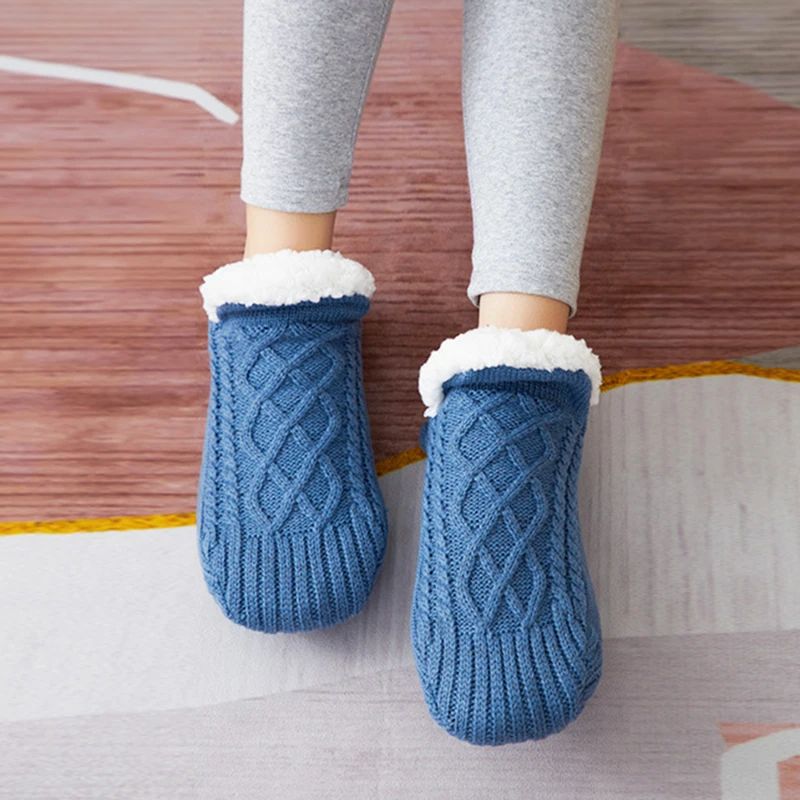 CozyTherm Mens Slipper Socks Thick Fuzzy Winter Warm Socks With NonSlip Grip 6