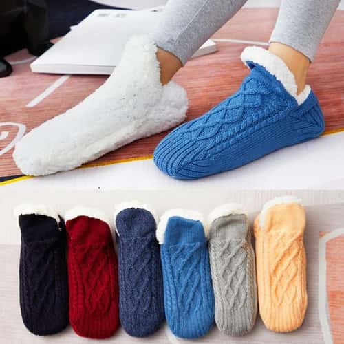 CozyGrip Men's Thermal Slipper Socks with Non Slip Soles