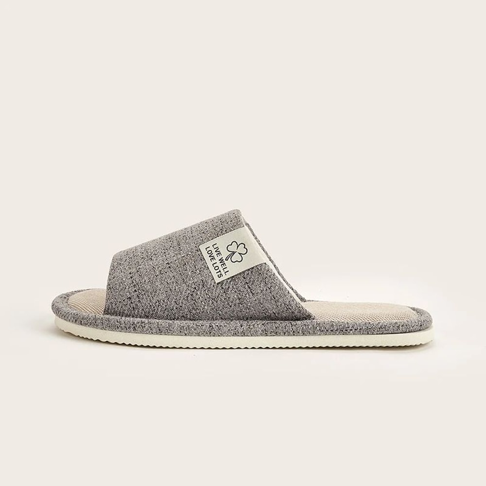 ComfortEase Linen Slippers Breathable OpenToe House Slippers For Men Women 4