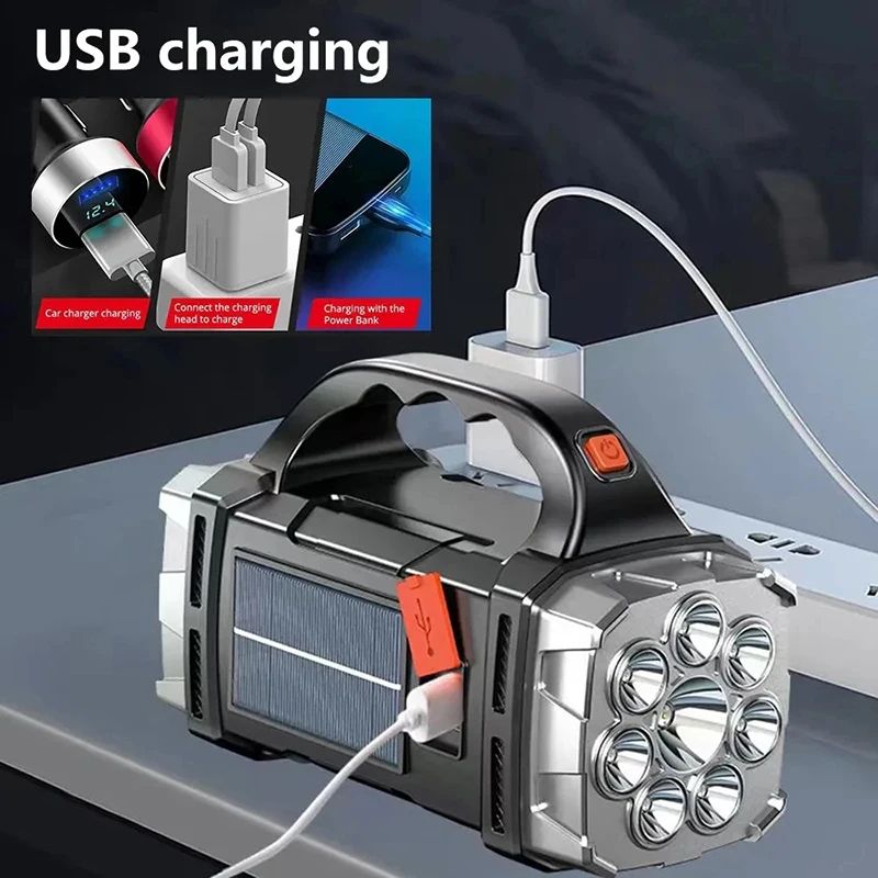 SolarBright Solar Rechargeable Flashlight With COB Work Light 3