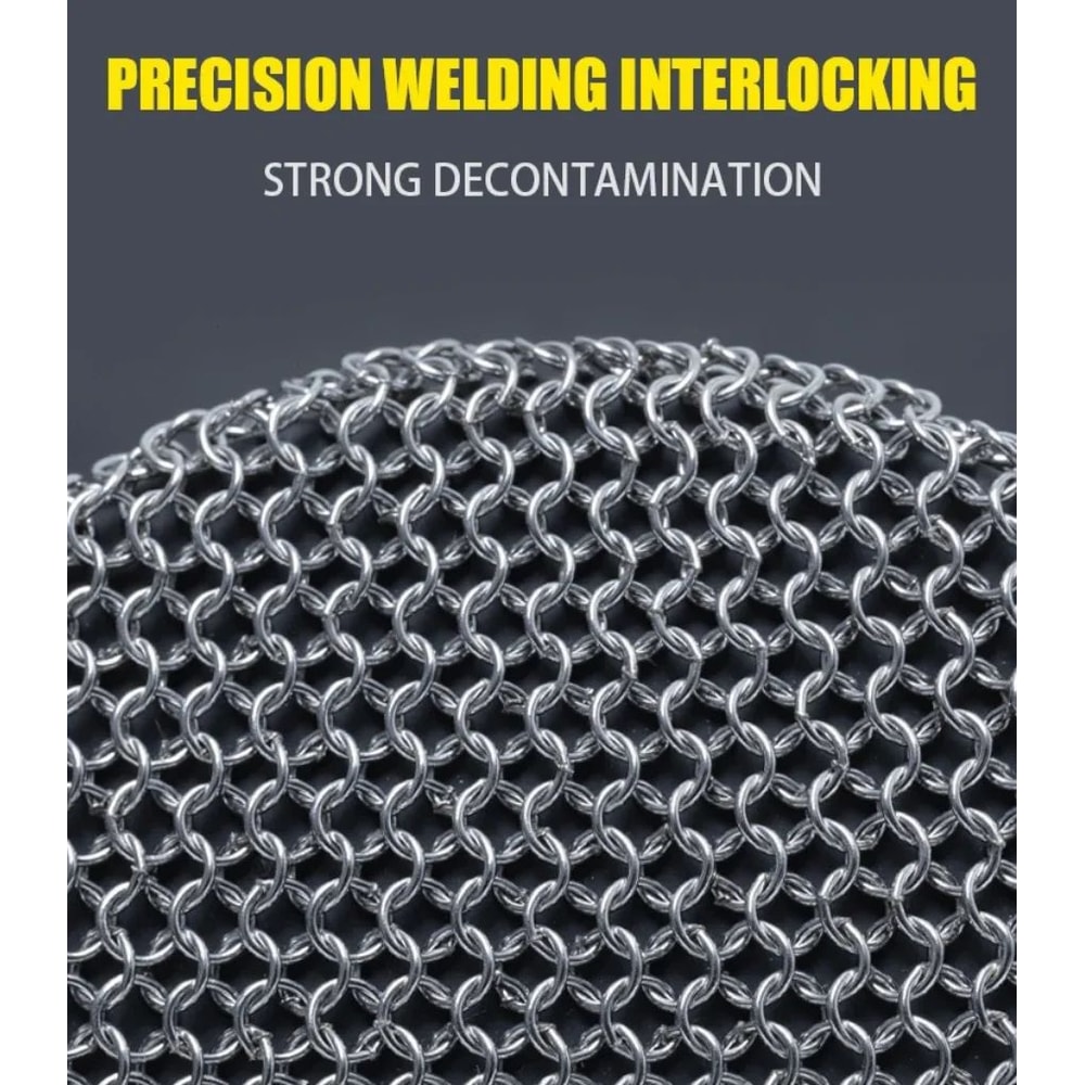 Premium 316 Stainless Steel Cast Iron Cleaner Chainmail Scrubber For Skillets Pots Pans 4