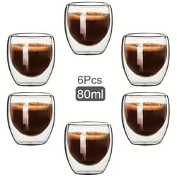 double wall insulated glass cup for espresso, tea & whisky