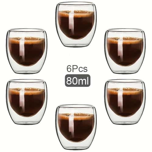 Double Wall Insulated Glass Cup for Espresso, Tea & Whisky