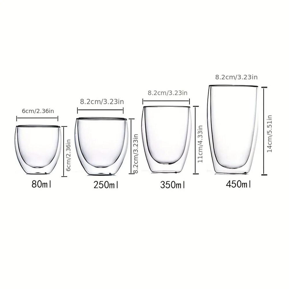 Double Wall Insulated Glass Cup For Espresso Tea Whisky 5