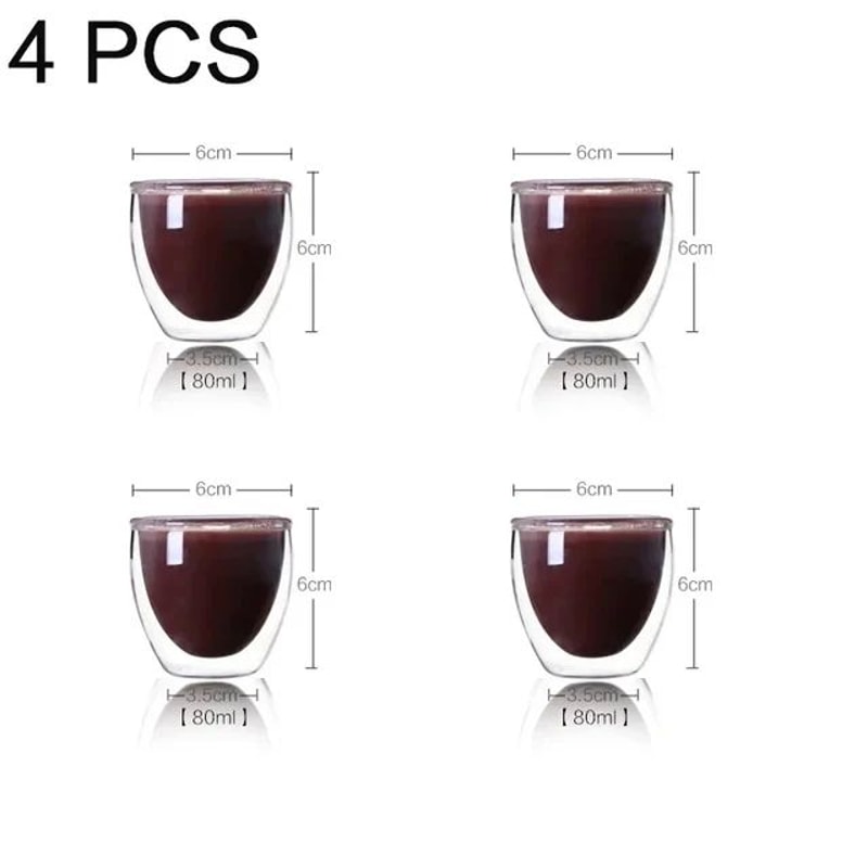 Double Wall Insulated Glass Cup For Espresso Tea Whisky 6