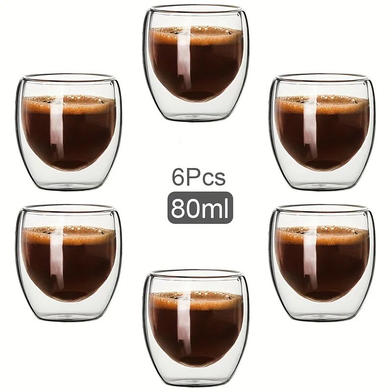 Double Wall Insulated Glass Cup For Espresso Tea Whisky 8