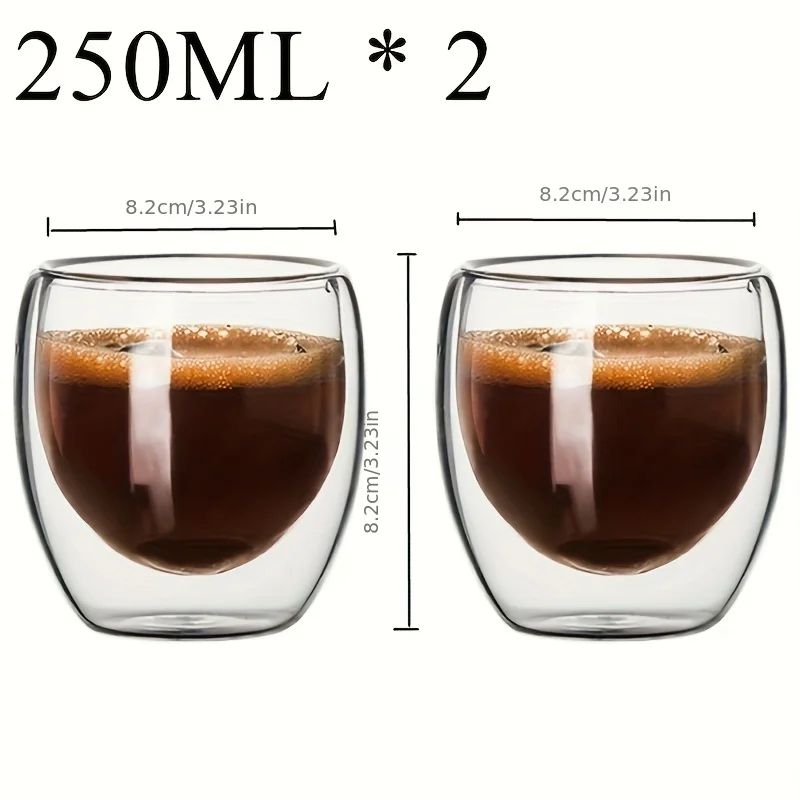 Double Wall Insulated Glass Cup For Espresso Tea Whisky 9