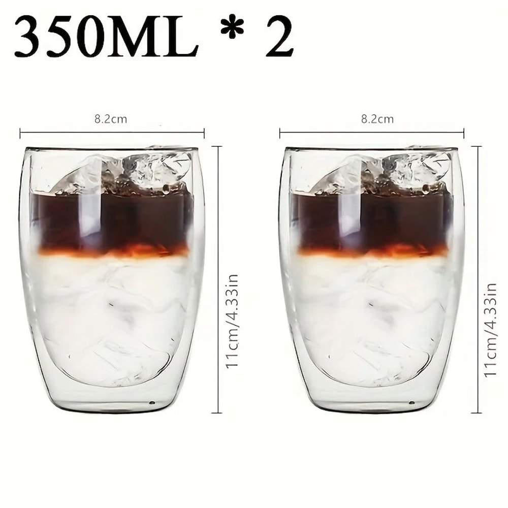Double Wall Insulated Glass Cup For Espresso Tea Whisky 10