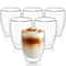 Double Wall Insulated Glass Espresso Cups Set Thermal Coffee Latte Mugs 6Piece 0