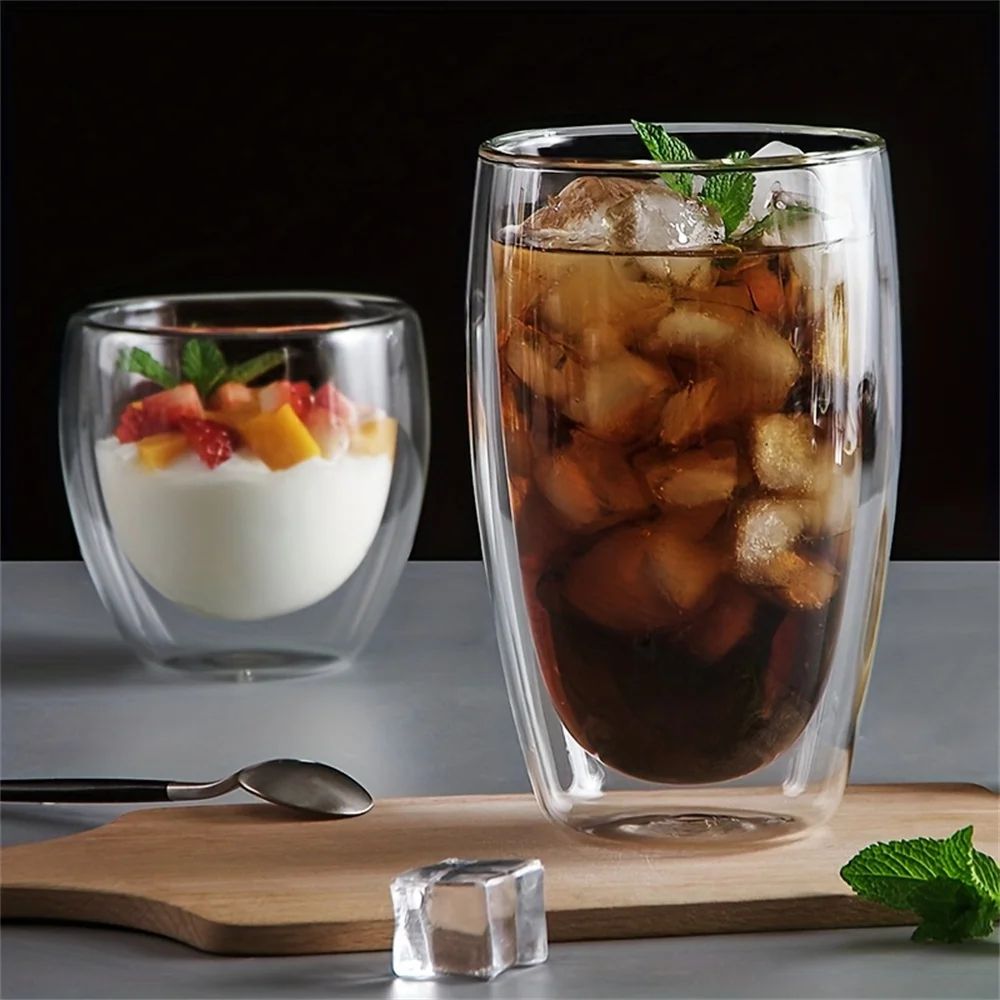 Double Wall Insulated Glass Espresso Cups Set Thermal Coffee Latte Mugs 6Piece 4