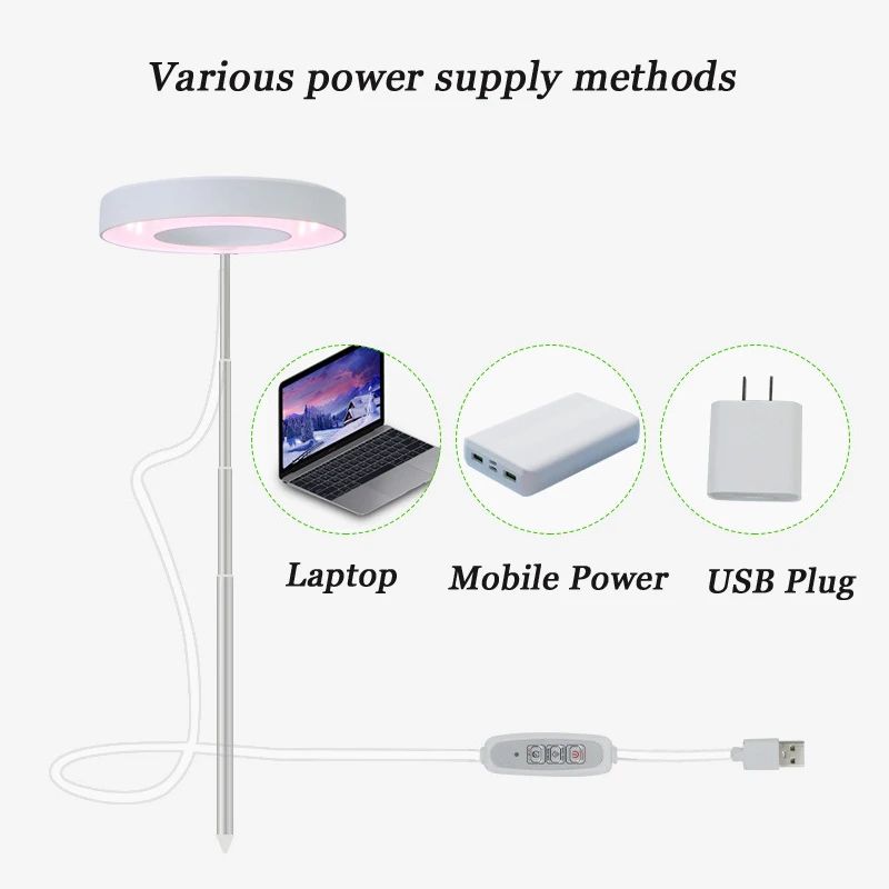Full Spectrum LED Grow Light For Indoor Plants With Adjustable Stand 4Level Dimming 4