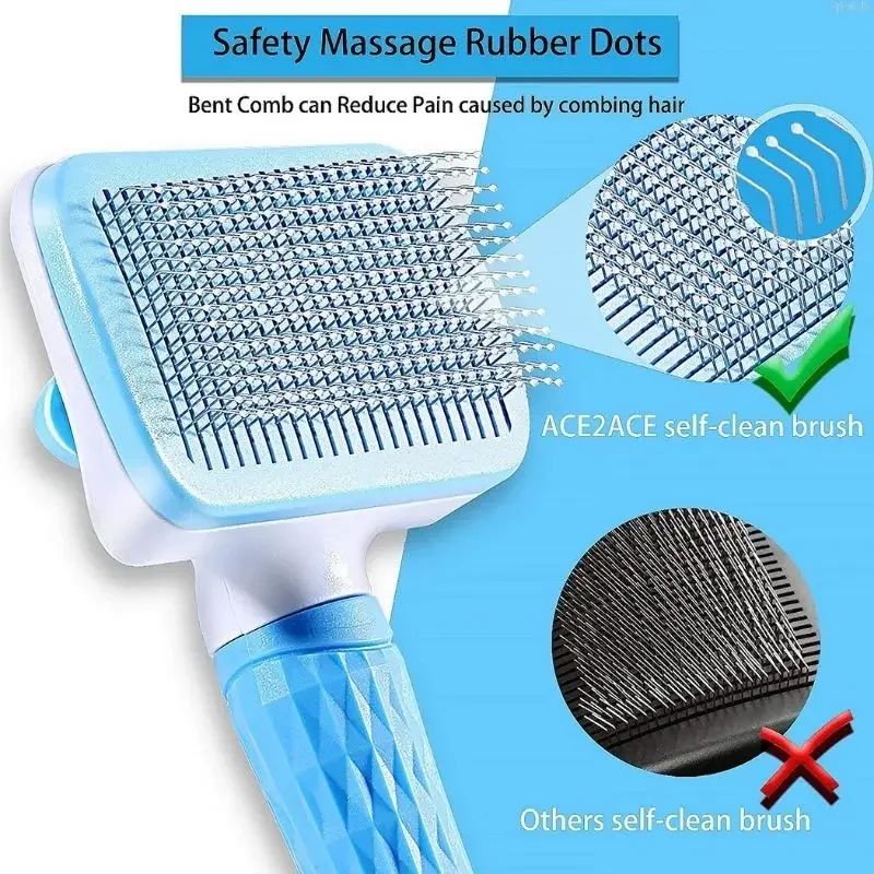 SilkyPaws Pet Grooming Brush For Dogs Cats 3