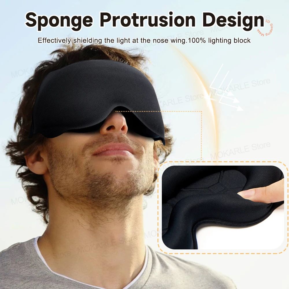 3D Contoured Sleep Mask For Total Blackout Comfort 3