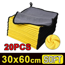 plush microfiber car towel set for streak-free washing & home cleaning