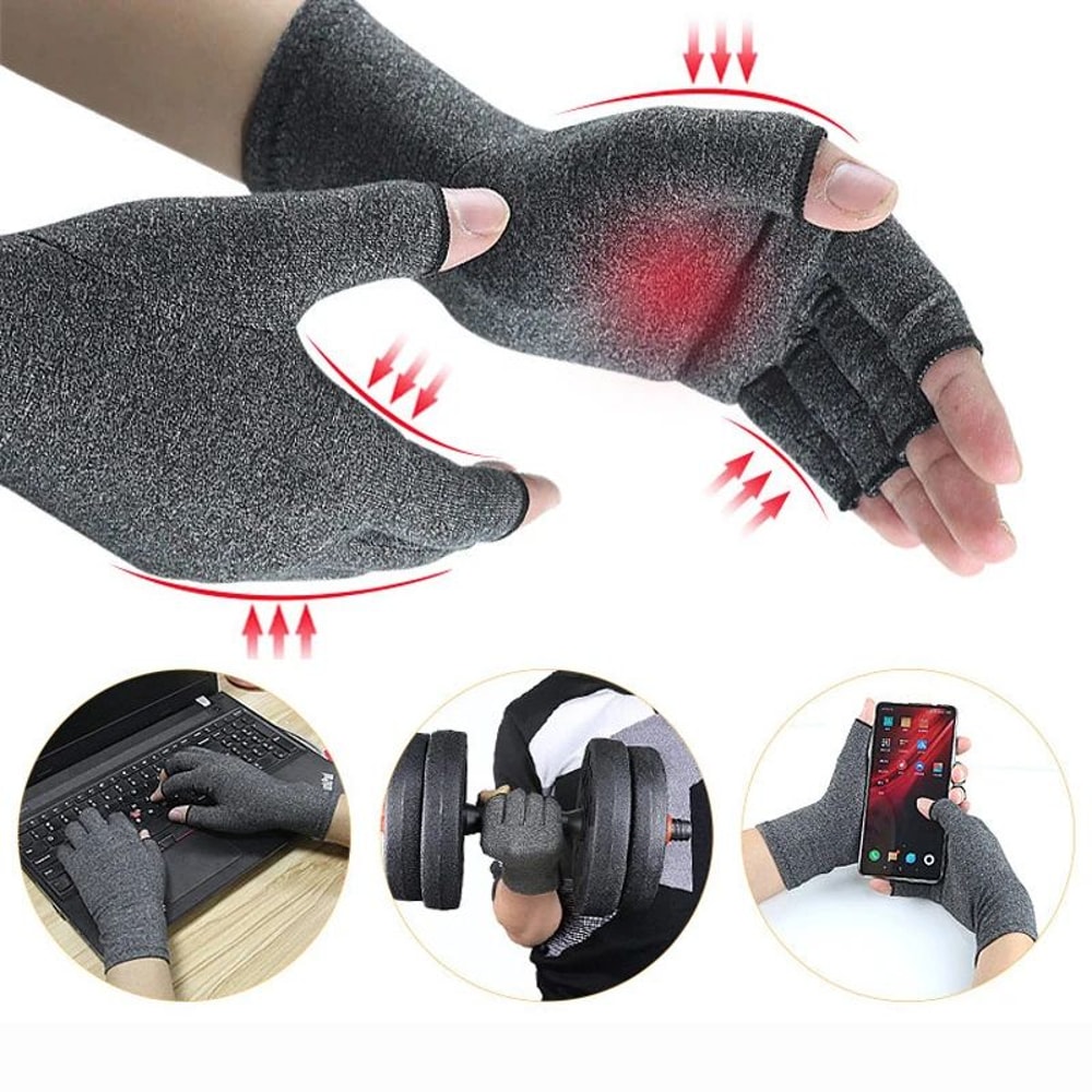 ComfortEase Fingerless Compression Gloves For Hand Pain Relief 2