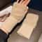 Soft Plush Fingerless Gloves For Women Winter Wrist Warmers 4