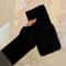 Soft Plush Fingerless Gloves For Women Winter Wrist Warmers 7