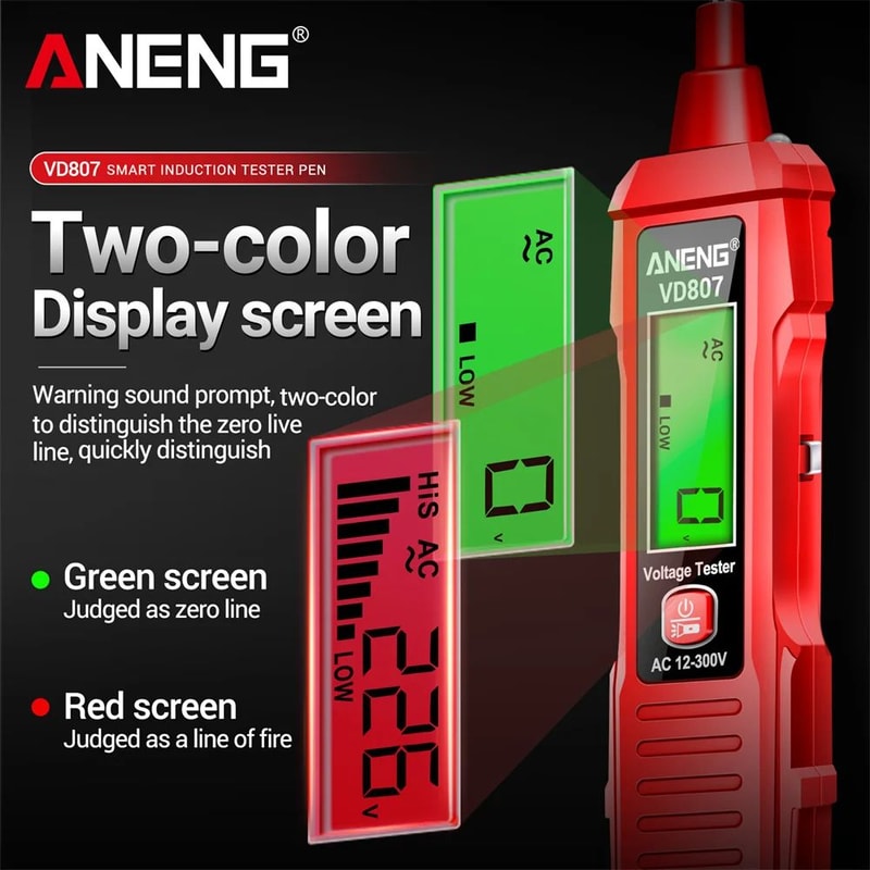ANENG VD807 NonContact Voltage Tester Pen With LED Light 4