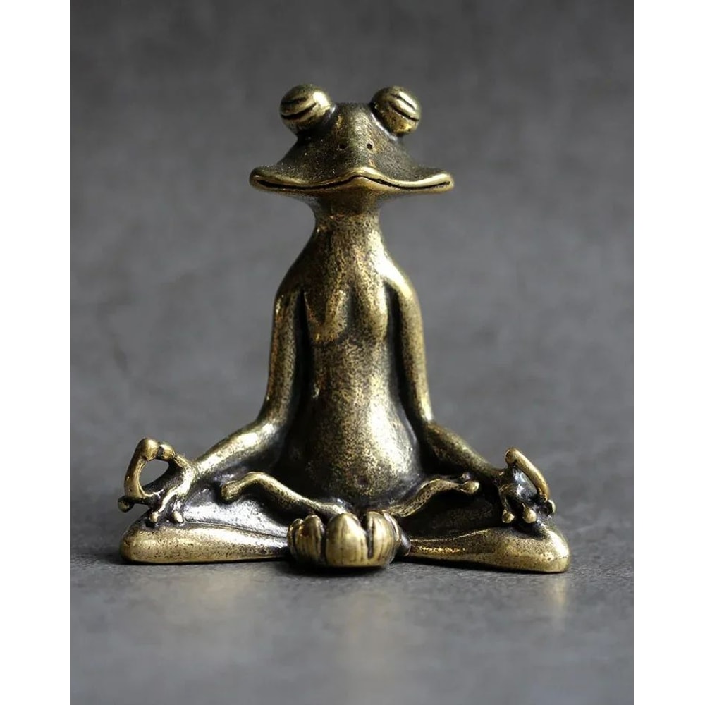 Pure Copper Zen Frog Incense Holder Tea Pet Ornament 4