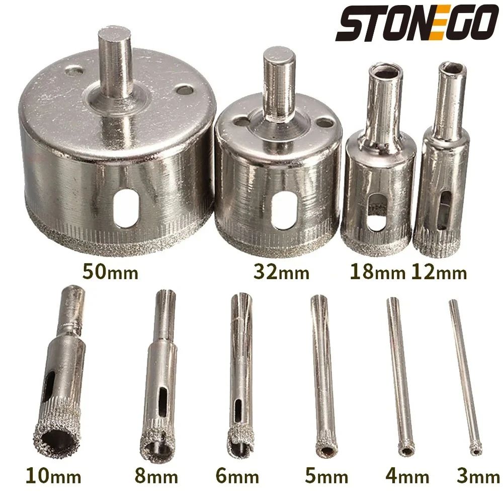 Diamond Hole Saw Drill Bit Set For Tile Glass Ceramic 10PCS Precision Core Drill Kit 0