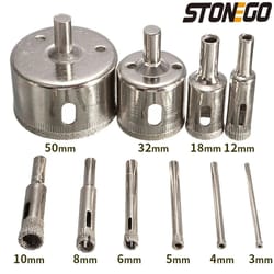diamond hole saw drill bit set for tile, glass & ceramic – 10pcs precision core drill kit