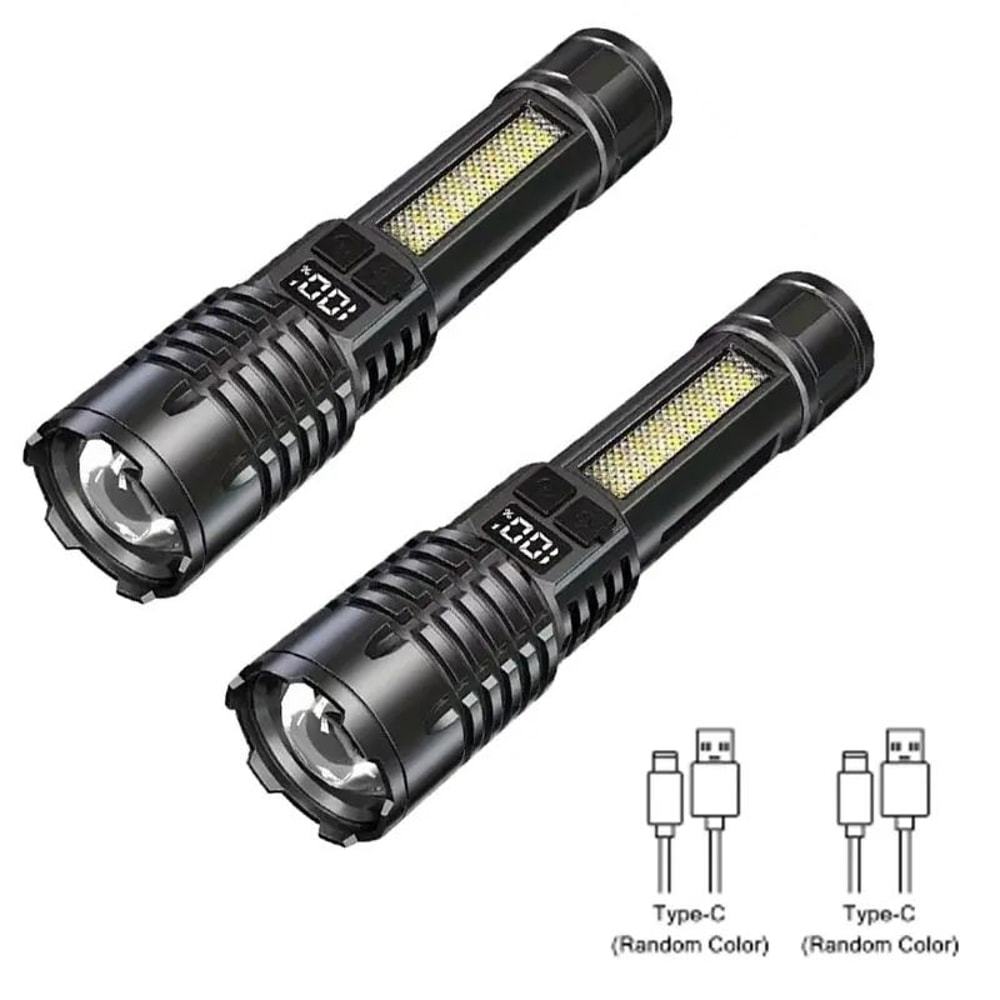Heinast Rechargeable LED Flashlight With COB Side Light For Camping 10