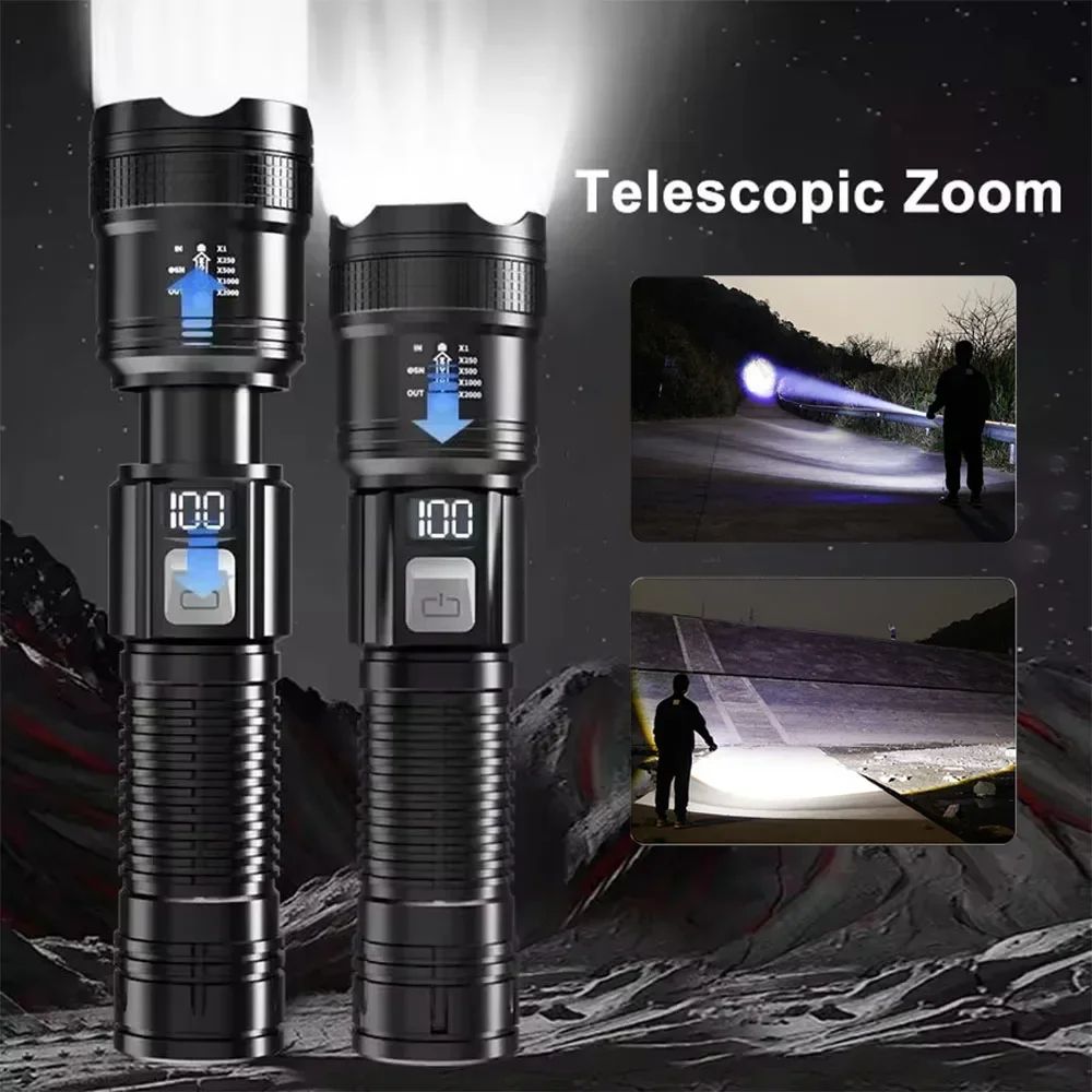 Rechargeable LED Tactical Torch With USB Charging And Zoom Beam 2