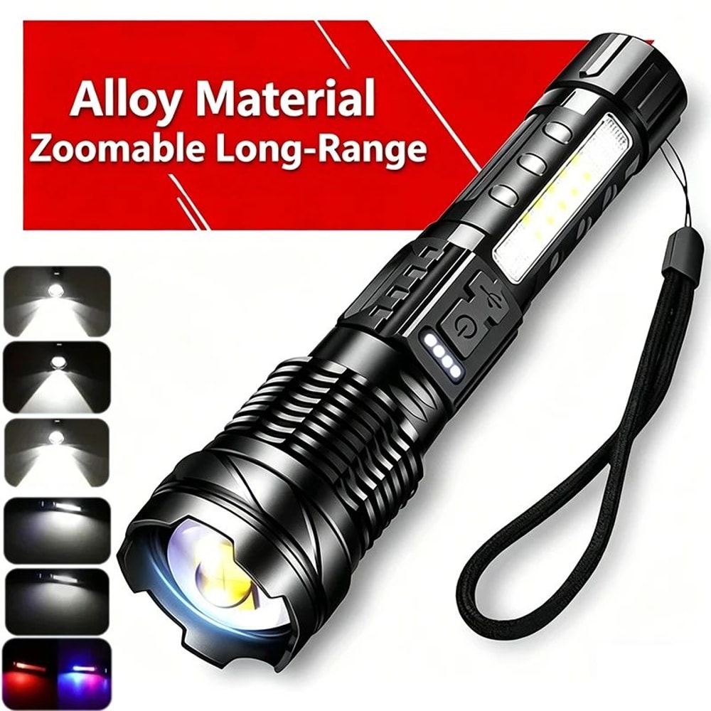 LumaStrike X2000 Tactical LED Flashlight USB Rechargeable Zoom Torch 11