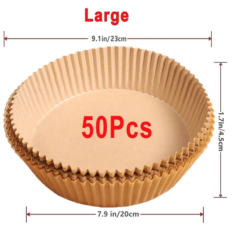 CrispClean Air Fryer Paper Liners Disposable NonStick Parchment Sheets For Easy Air Fryer Cooking 14