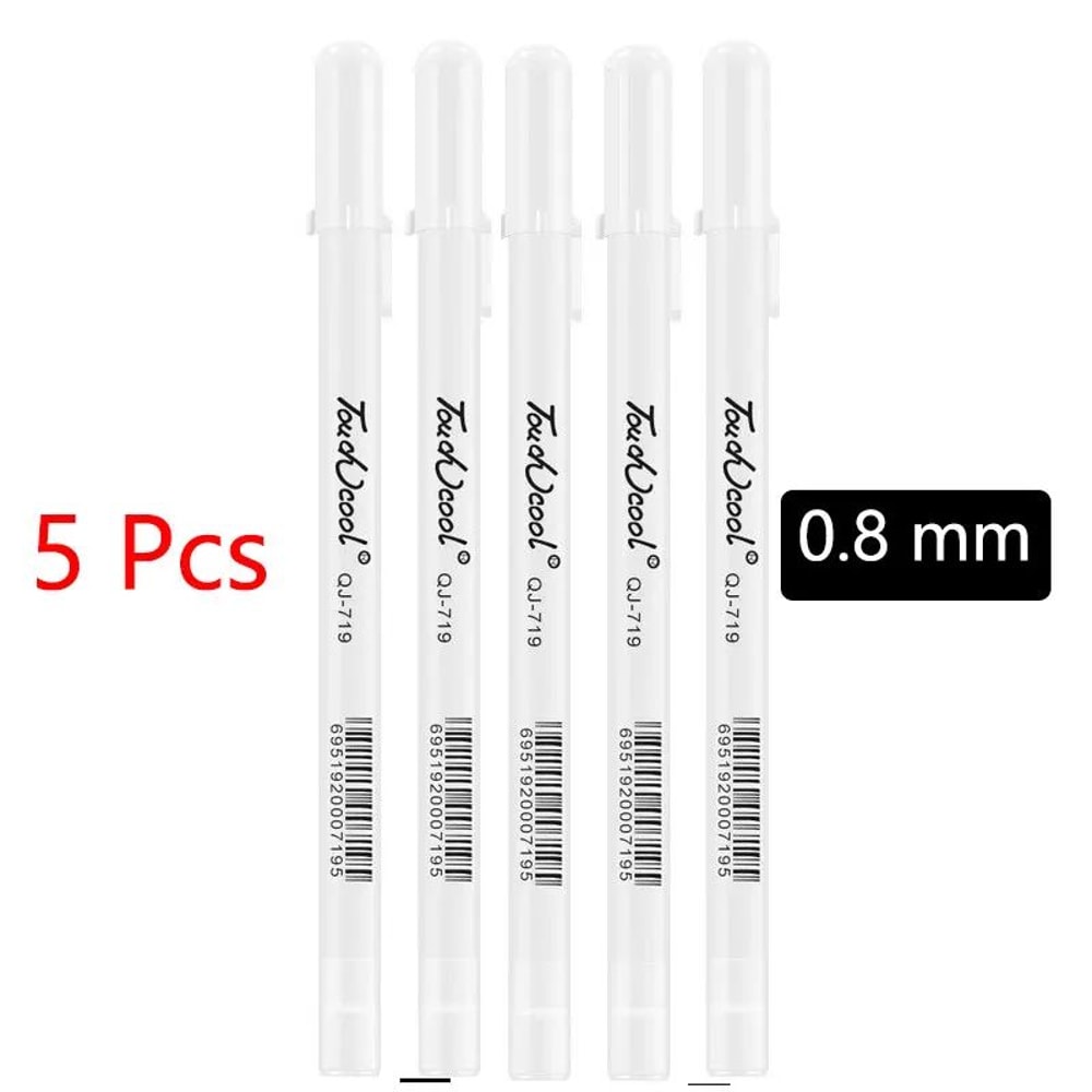 White Gel Paint Marker Set For DIY Art Sketching Waterproof Writing 14