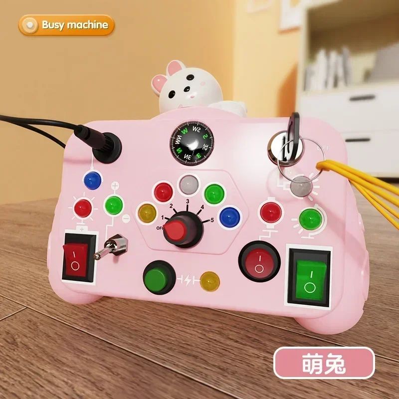 Montessori LED Busy Board For Toddlers Sensory Travel Toy With Light Switch Activities 9
