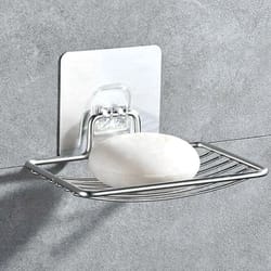 luxury wall mounted soap holder – stainless steel self-draining soap rack for bathroom & kitchen