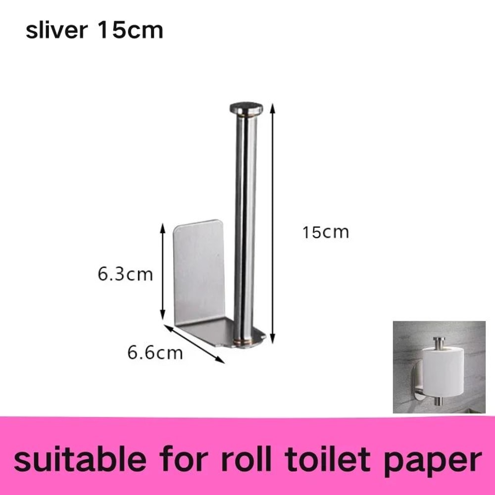 AquaStick Self Adhesive Toilet Paper Holder NoDrill Waterproof Bathroom Kitchen Roll Rack 6