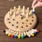 Montessori Color Match Stick Chess Board Game For Kids Wooden Memory Matching Game Cognitive Lear 0