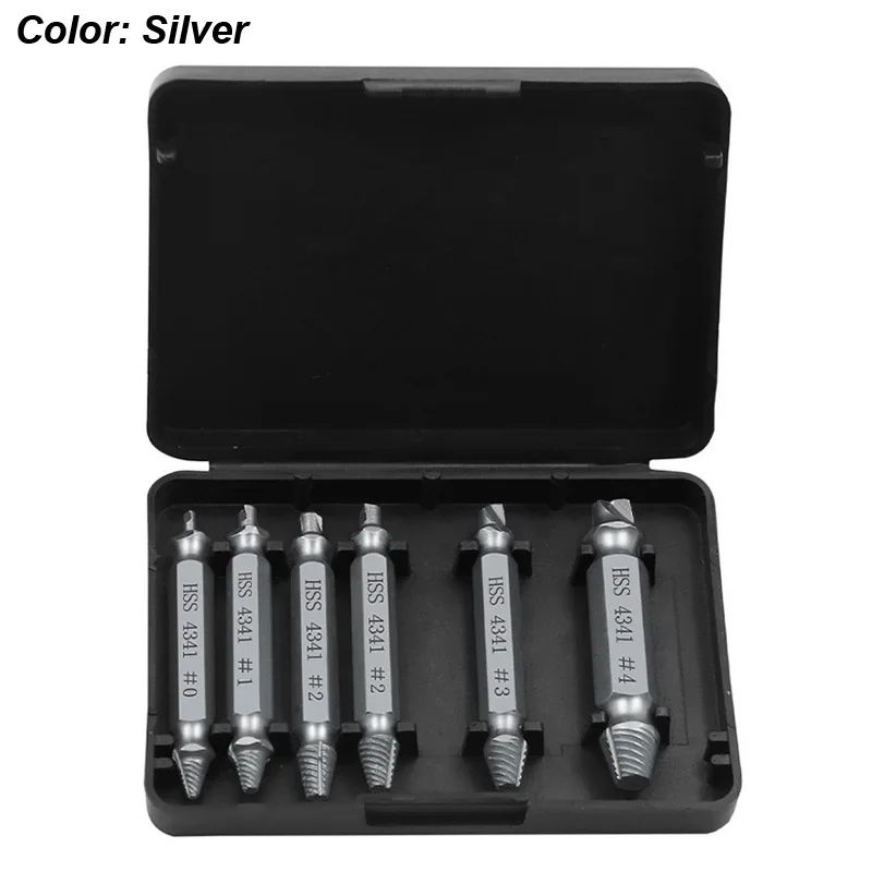 QuickGrip Damaged Screw Extractor Set HSS Stripped Screw Remover Drill Bit Kit 6