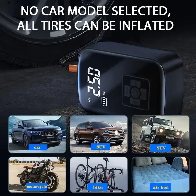 SmartDrive Portable Wireless Tire Inflator Air Compressor For Cars Bikes Motorcycles 3