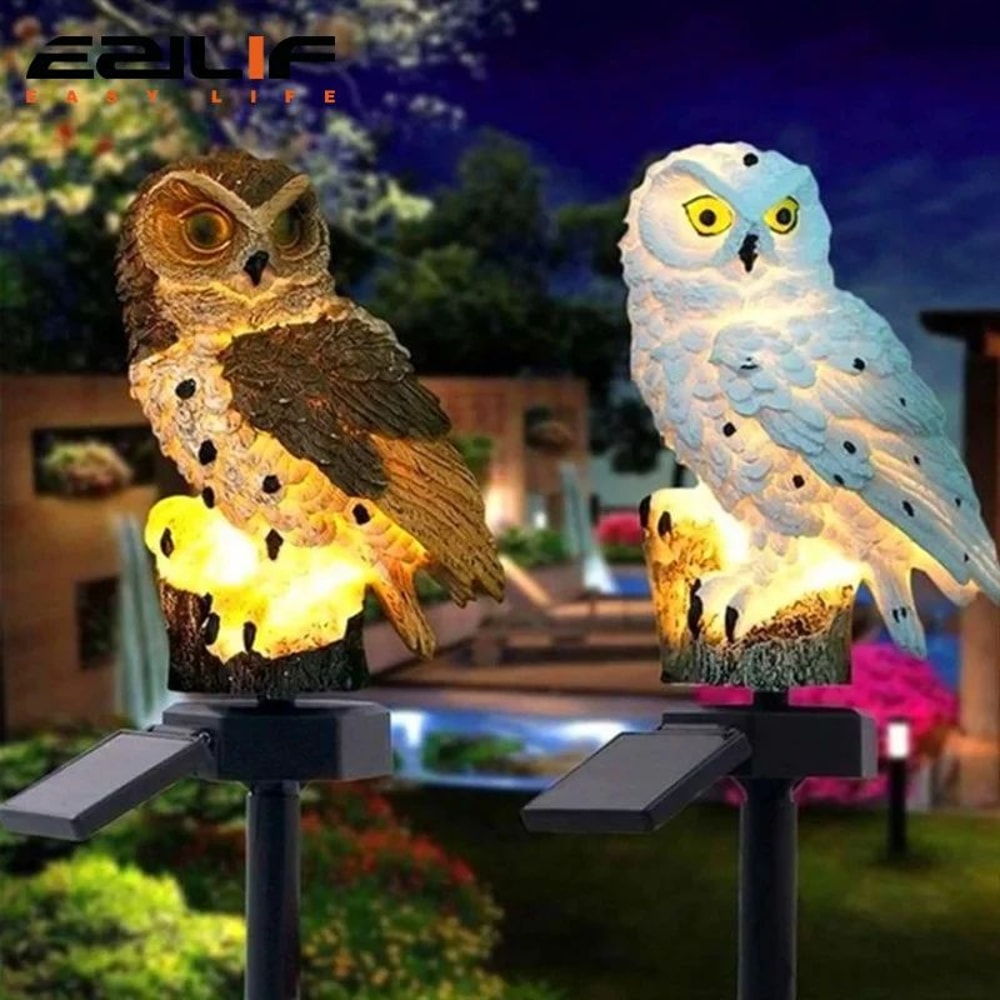 Solar Owl Garden Light Outdoor Waterproof LED Decor Lamp 0