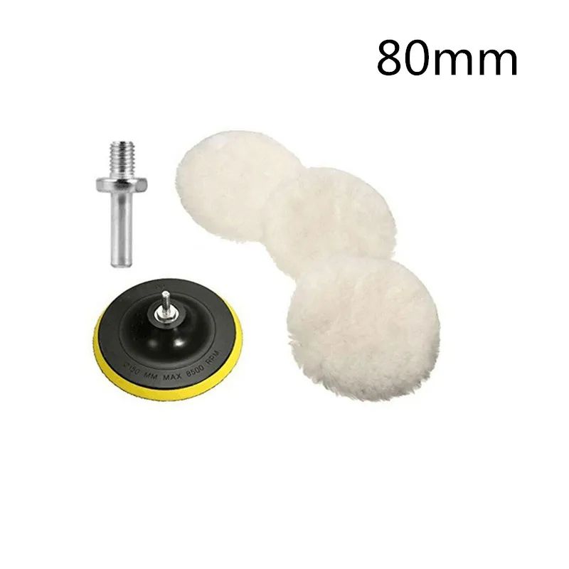 Premium Wool Car Polishing Pad Set For M10M14 Polishers 6